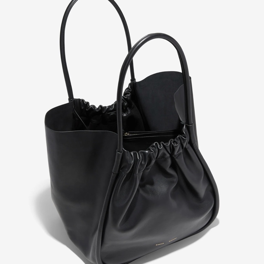 Proenza Schouler Rare XL Ruched Tote black calfskin leather. - Picture 13 of 15